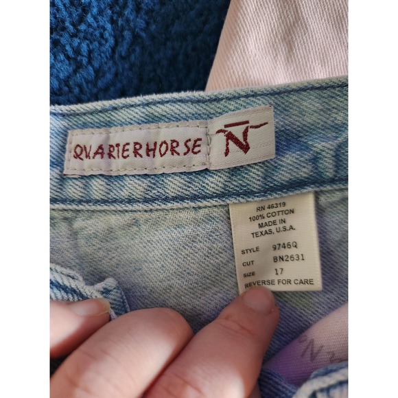 Quarter Horse 2 Tone Pink & Denim Jeans Size 17 - Picture 6 of 8
